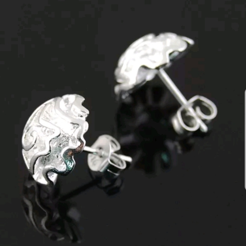 Silver Plated Rose Flowers Earrings